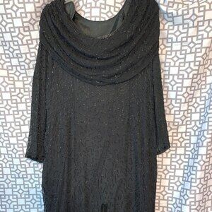 Black beaded party dress
